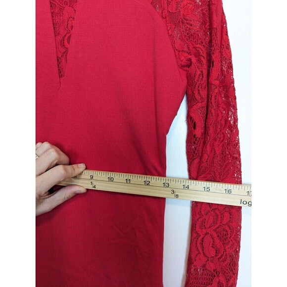 Guess Los Angeles Red Lace Bodycon Dress Small - Picture 13 of 14